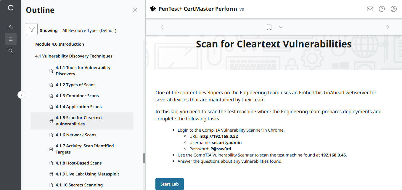 CertMaster Perform für PenTest+ PT0-003 (3-Monats-Zugriff) (🛒Sonderangebot)