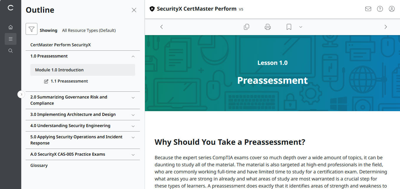 CertMaster Perform for CompTIA SecurityX CASP+ CAS-005 - 3 Months Access