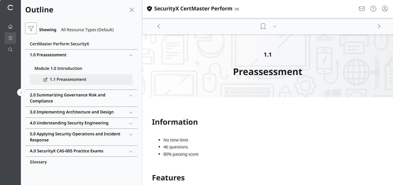 CertMaster Perform für CompTIA SecurityX (CASP+) CAS-005 3-Monats-Zugang (🛒Sonderangebot)